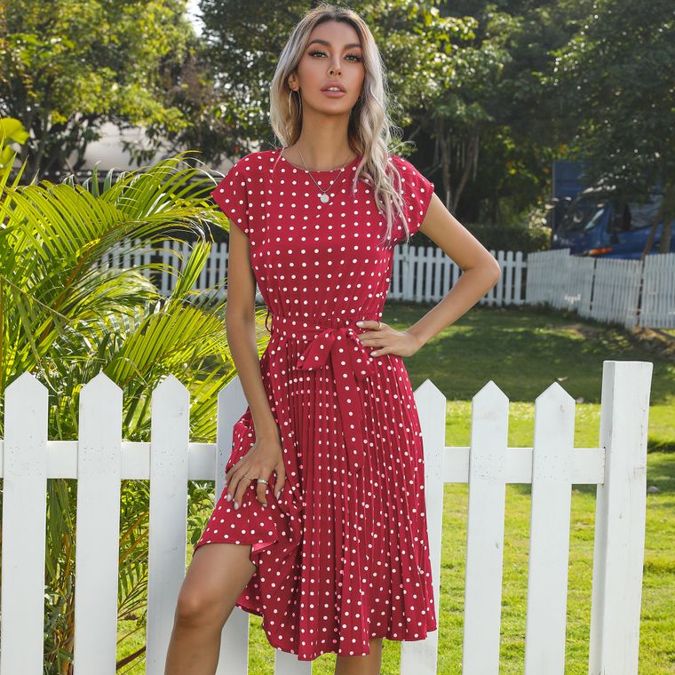 Polka Dot Cap Sleeve Dress