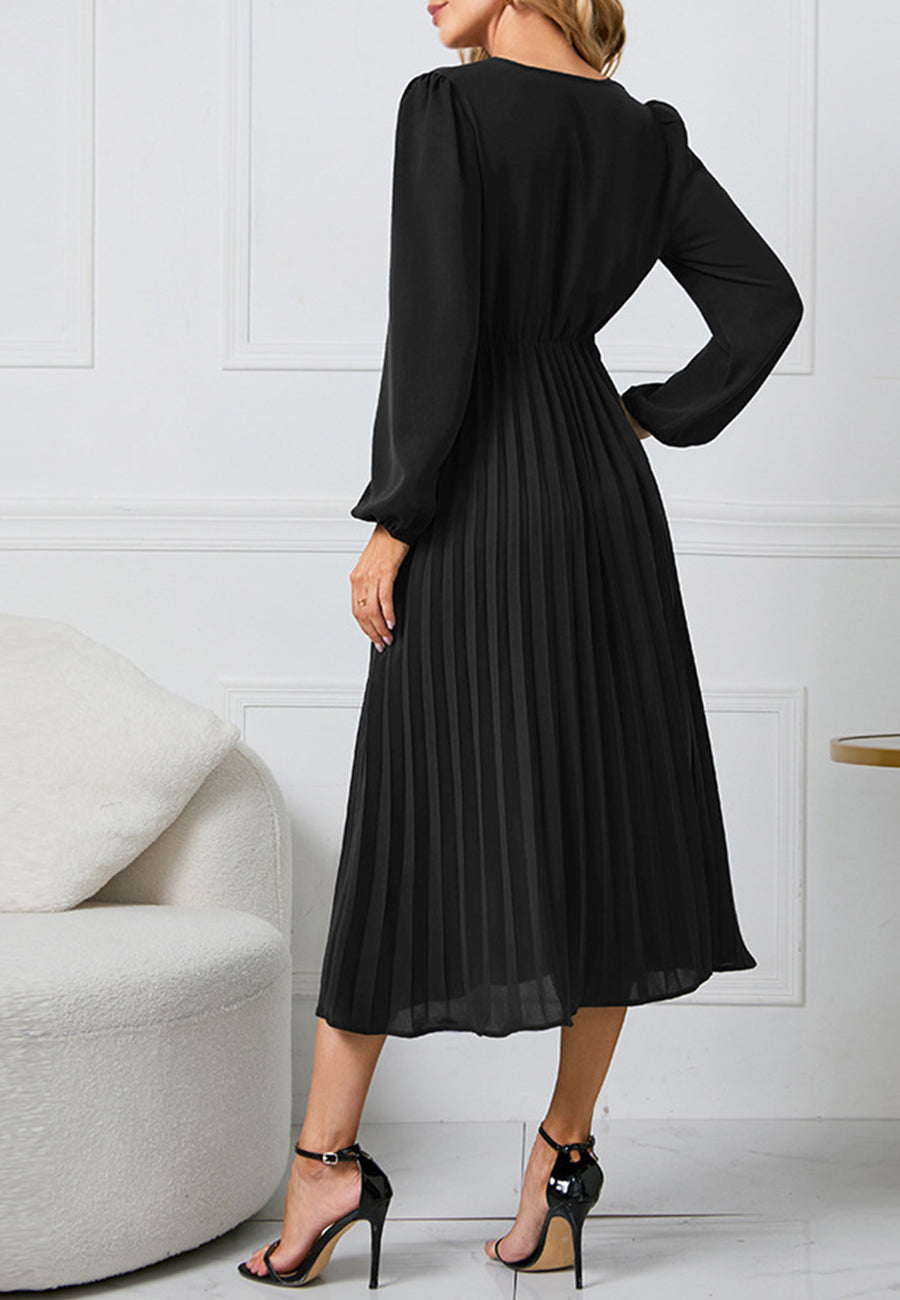 Surplice Neck Belted Dress