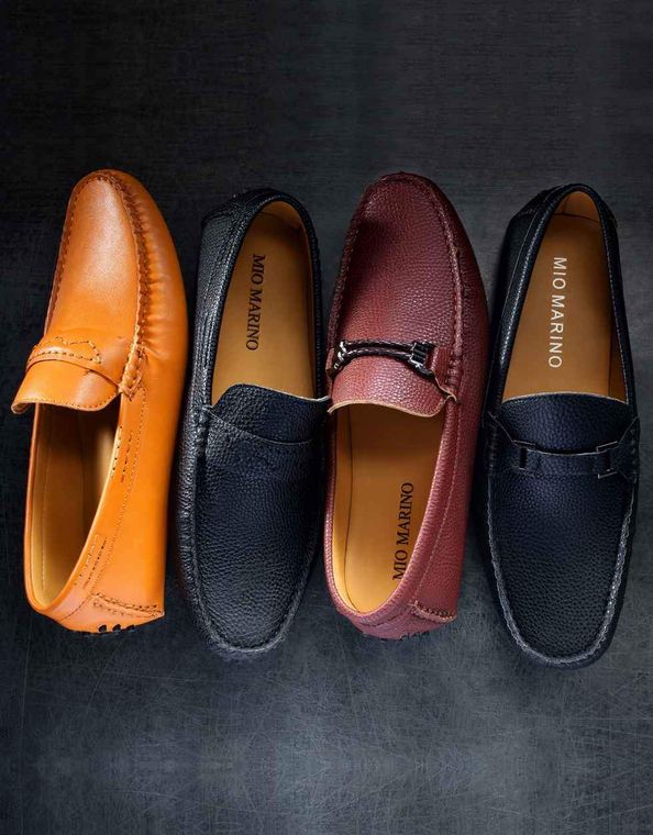 Speckled Leather Casual Loafers