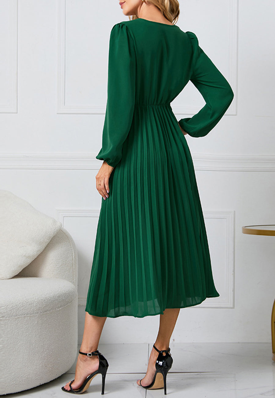 Surplice Neck Belted Dress