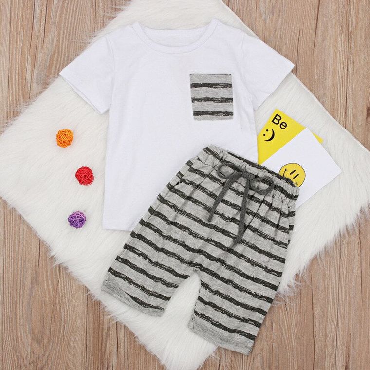 0-7 year old children's boys' suit  children's short sleeved top T-shirt + Shorts Set