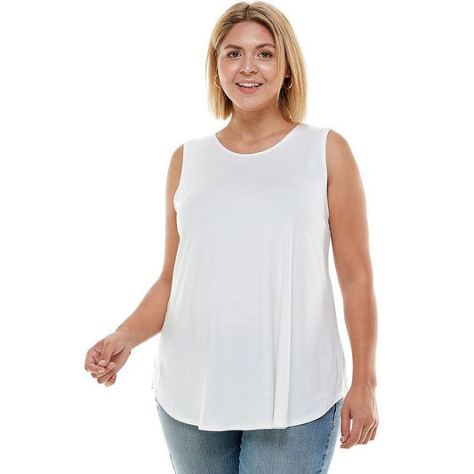 ATP-2308RSX-Plus Size Solid Sleeveless Top