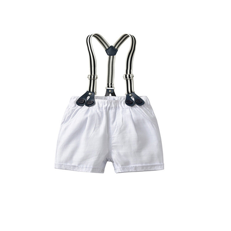 0-2 Years Old Baby Boy Gentleman Romper Suit Short Sleeve Shorts